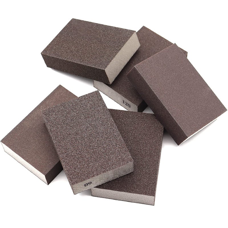 Sunxeke 6 Pack Sanding Sponge,Drywall Sanding Blocks 6 Grits Per Pack (60/80/120/180/220),Washable and Reusable Sandpaper Block for Wood Furniture,Wall,Pot,Sheetrock,Metal and Brush Sanding - Image 3